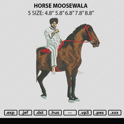 Horse Moosewala Embroidery File 6 sizes