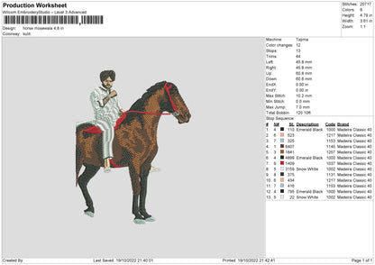 Horse Moosewala Embroidery File 6 sizes
