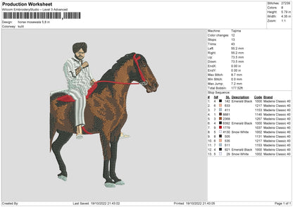 Horse Moosewala Embroidery File 6 sizes
