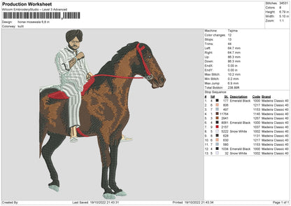 Horse Moosewala Embroidery File 6 sizes