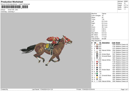 Horse No6 Embroidery File 6 sizes