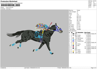 Horse No9 Embroidery File 6 sizes