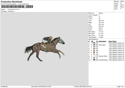 Horse V3 Embroidery File 6 sizes