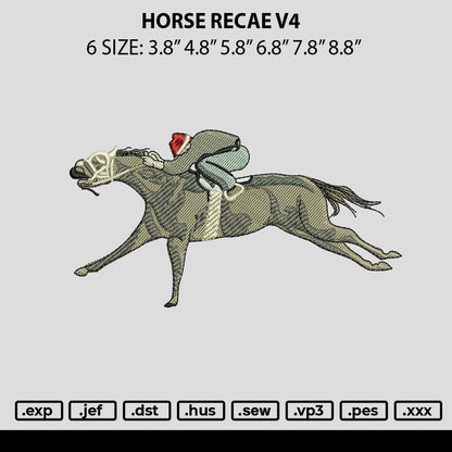 Horse Race V4 Embroidery File 6 sizes
