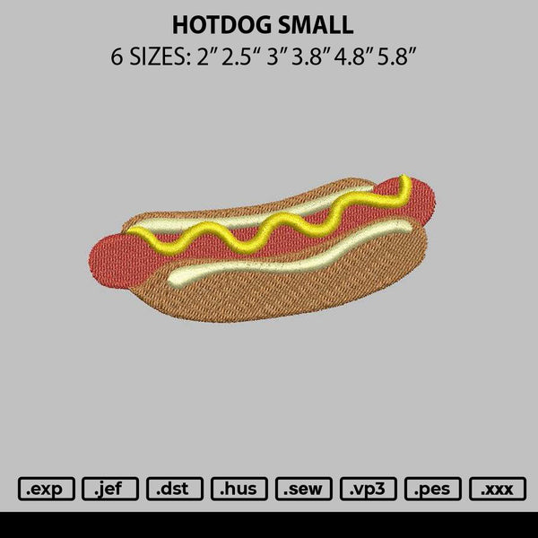 Hotdog Small Embroidery File 6 sizes