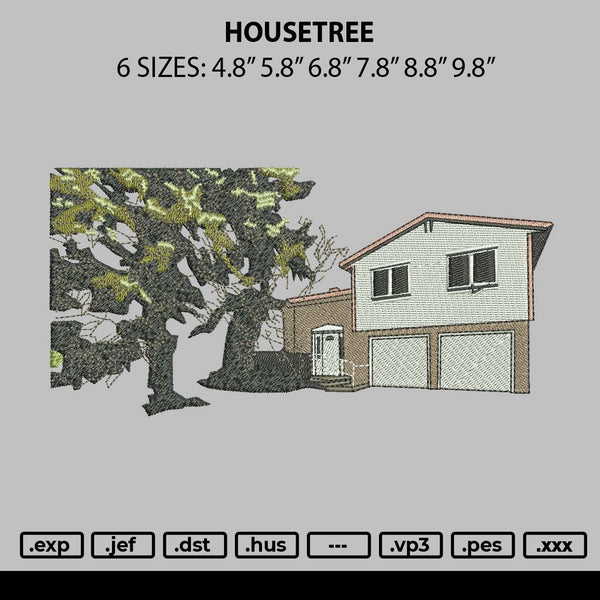 Housetree Embroidery File 6 sizes