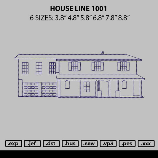 House Line 1001 Embroidery File 6 sizes