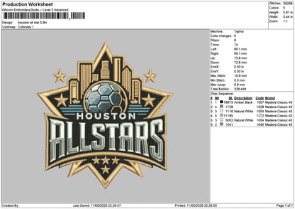 Houstontext 1105 Embroidery File 6 sizes
