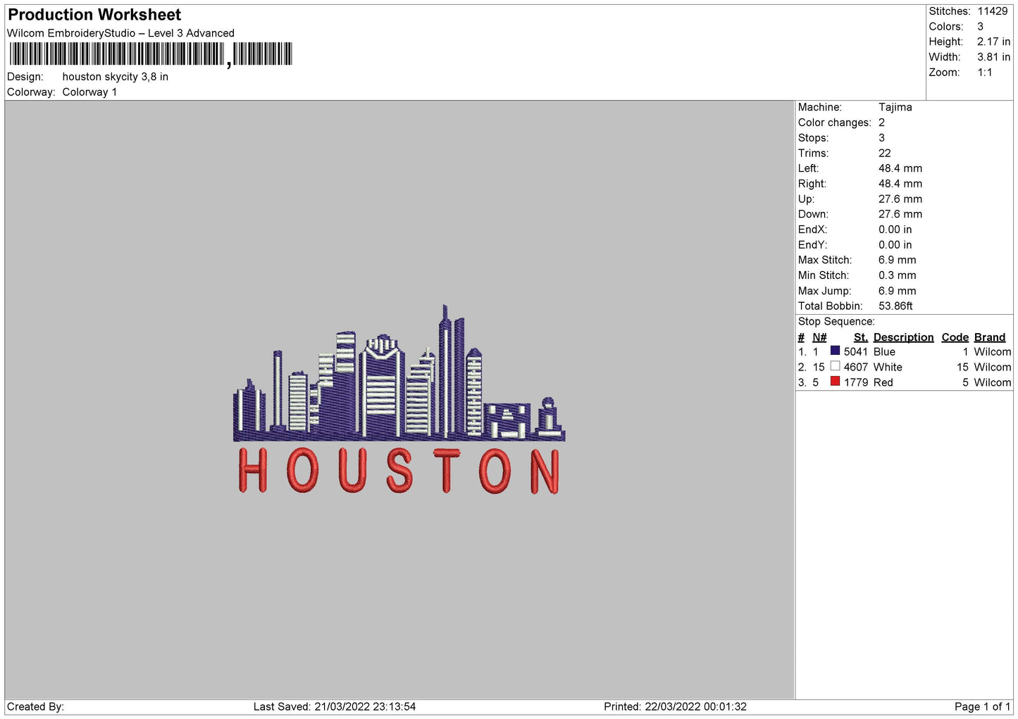 Houseton Skycity Embroidery File 4 size