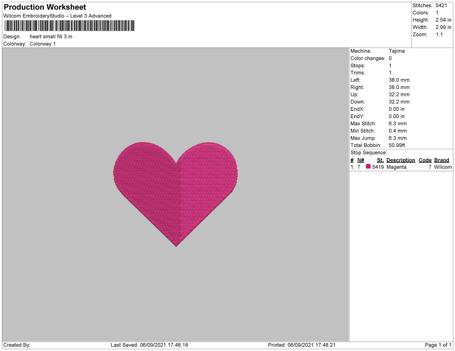 Heart Small Fill Embroidery File 5 size