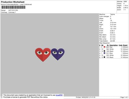 Heart 03 Embroidery File 3 size