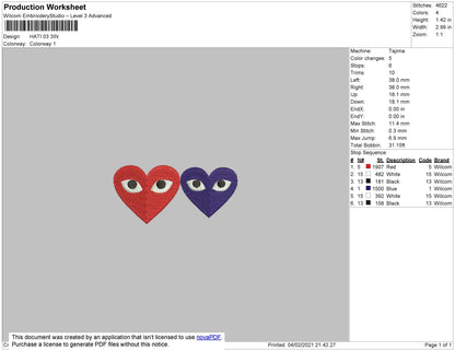 Heart 03 Embroidery File 3 size