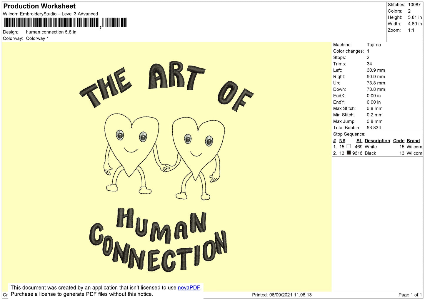 Human Connection Embroidery File 4 size