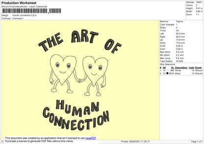 Human Connection Embroidery File 4 size