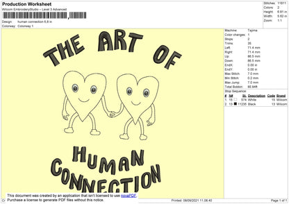 Human Connection Embroidery File 4 size