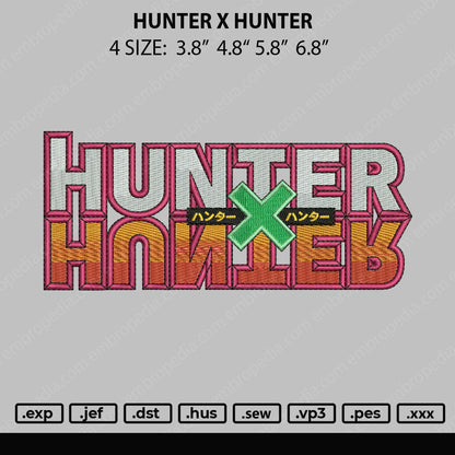 Hunter X Hunter Text Embroidery File 4 size