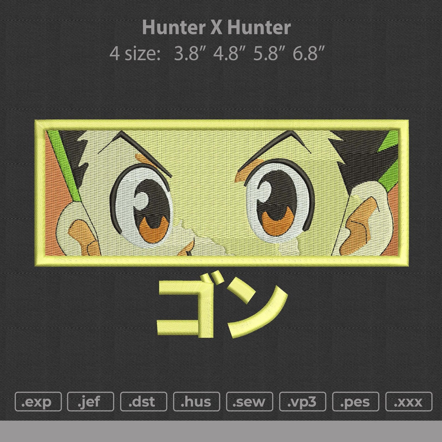 H X H Embroidery File 4 Size
