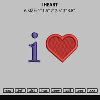I Heart Embroidery File 6 sizes