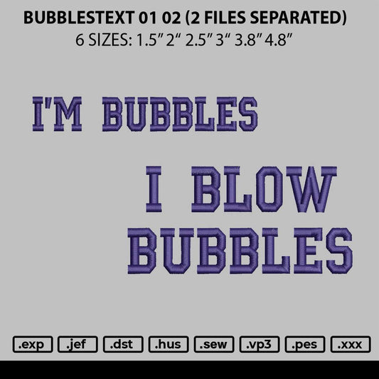 Bubblestext 01 02 Embroidery 2 Files