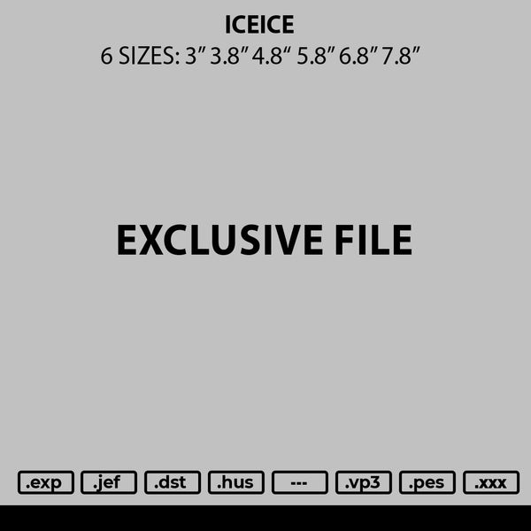 Iceice Embroidery File 6 sizes