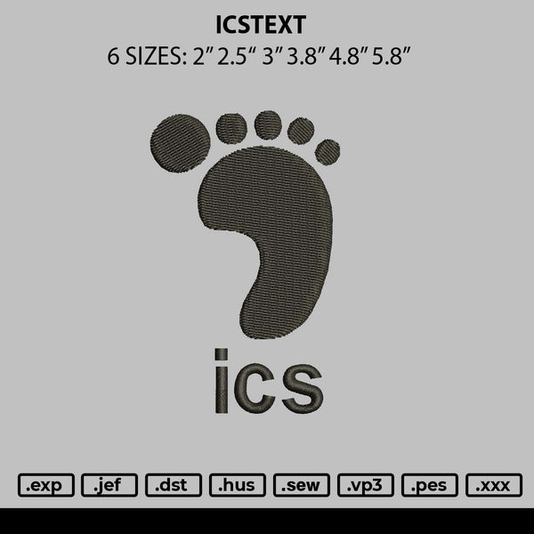 Icstext Embroidery File 6 sizes