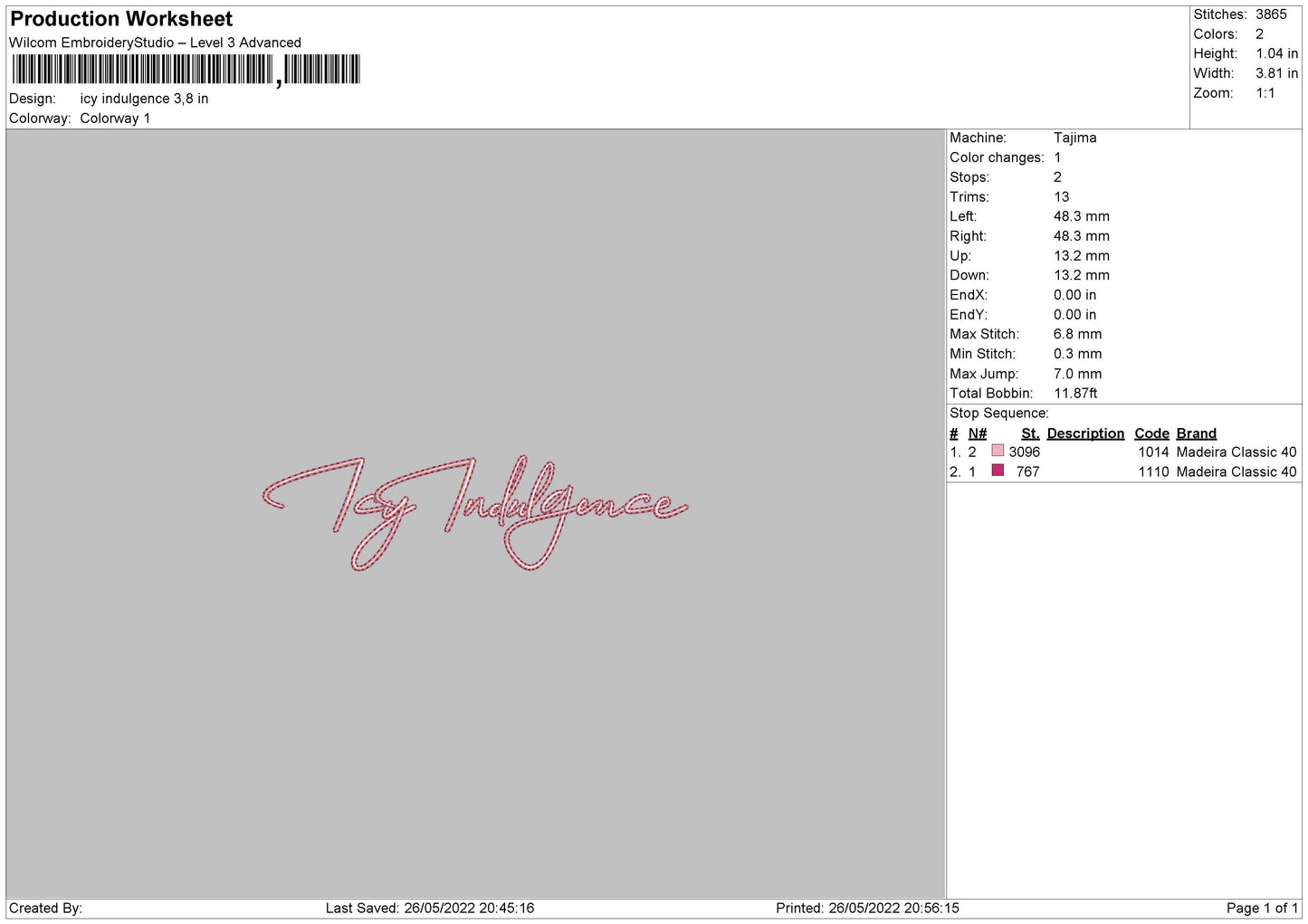 Icy Indulgence Embroidery File 4 size