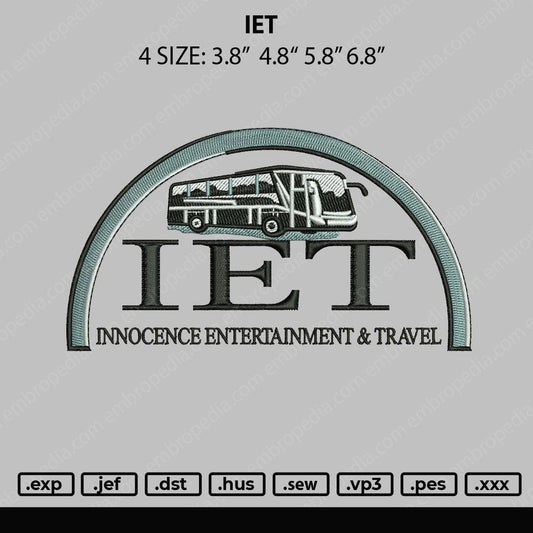 Iet Embroidery File 4 size