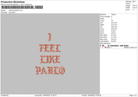 Like Pablo Embroidery File 6 sizes