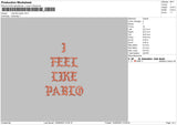 Like Pablo Embroidery File 6 sizes