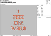 Like Pablo Embroidery File 6 sizes