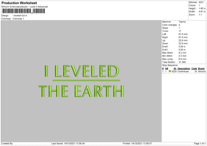 I Leveled Embroidery File 4 size