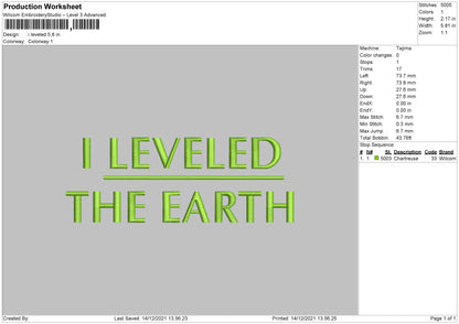 I Leveled Embroidery File 4 size