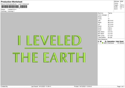 I Leveled Embroidery File 4 size
