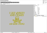 Whiskeytext Embroidery File 6 sizes