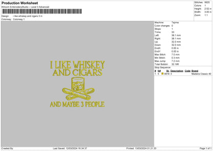 Whiskeytext Embroidery File 6 sizes