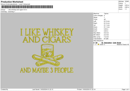 Whiskeytext Embroidery File 6 sizes