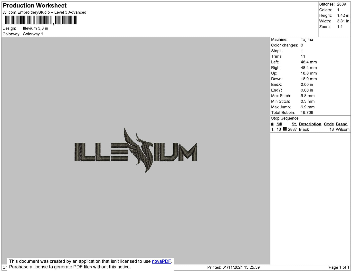 Illevium Embroidery File 4 size