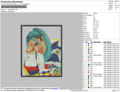 Karol G Embroidery File 4 size
