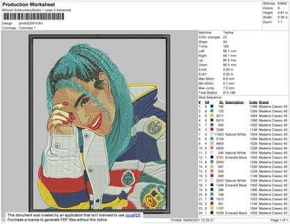 Karol G Embroidery File 4 size