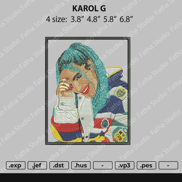 Karol G Embroidery File 4 size
