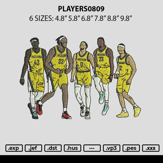 Players0809 Embroidery File 6 sizes