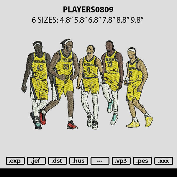 Players0809 Embroidery File 6 sizes