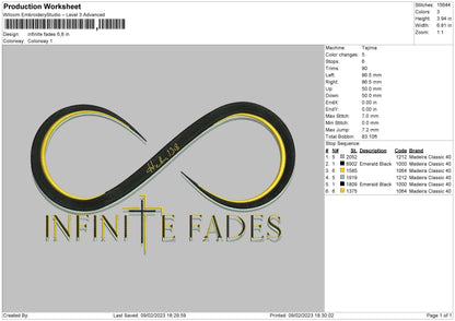 Infinite Fades Embroidery File 6 sizes
