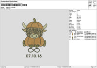 Cow 0710 Embroidery File 6 sizes