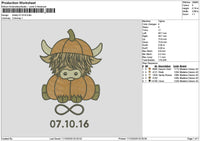 Cow 0710 Embroidery File 6 sizes