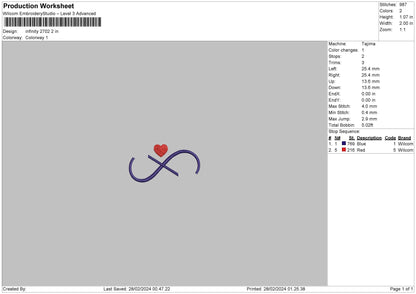 Infinity2702 Embroidery File 6 sizes