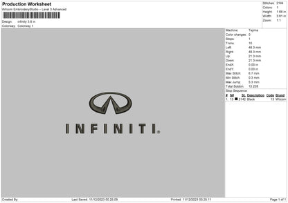 Infinitytext Embroidery File 6 sizes