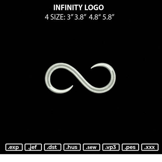 Infinity Logo Embroidery File 4 sizes