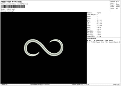 Infinity Logo Embroidery File 4 sizes