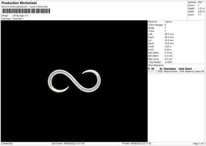 Infinity Logo Embroidery File 4 sizes